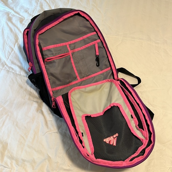 Adidas youth girls backpack with cellphone pocketed water bottle carrier - Picture 6 of 6